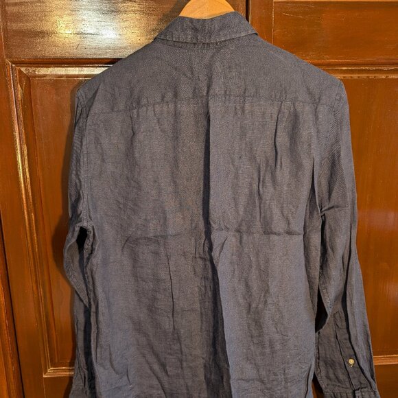 J Crew 100% Linen Shirt - Navy Blue - Small - Picture 3 of 6